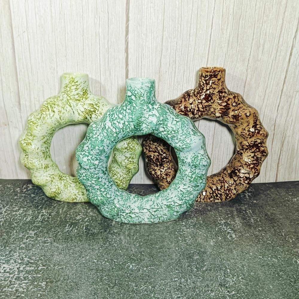 Ring Shape Nordic Design Ceramic Flower Vase - DM-FV-012